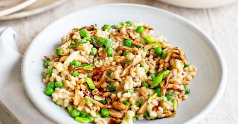 Barley Risotto with Shiitake and Sweet White Miso