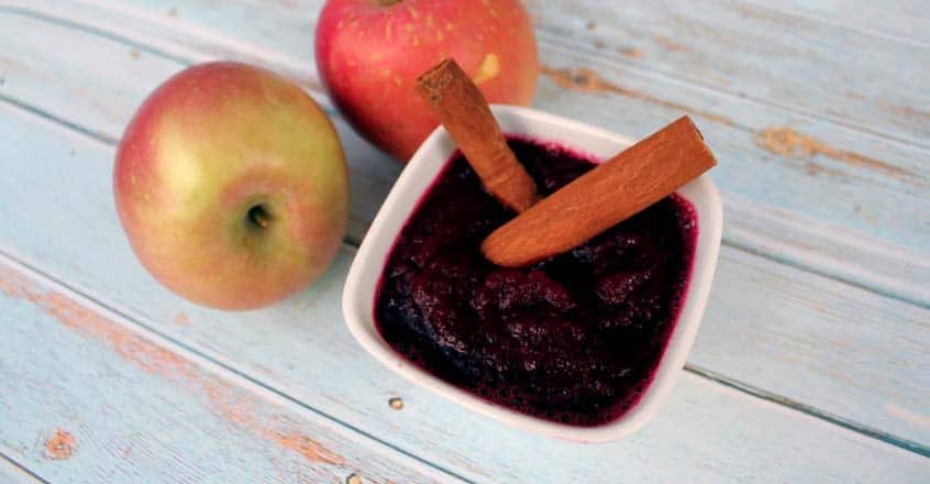Puré rojo de manzana y remolacha