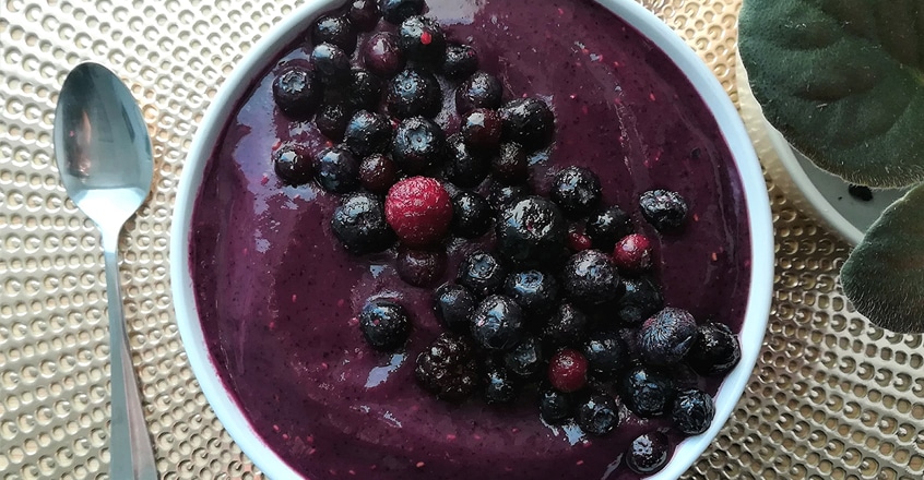 Blueberry Sweet Potato Smoothie Bowl