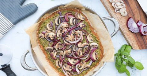 Cauliflower Crust Flatbread With Pistachio Pesto