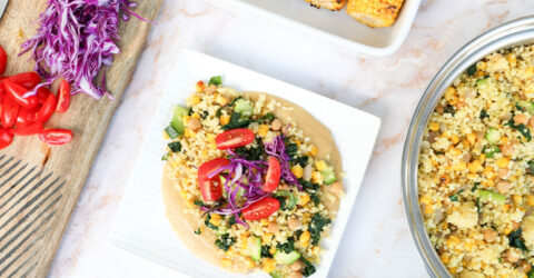 Corn & Millet Summer Salad With Creamy Chickpea Sauce