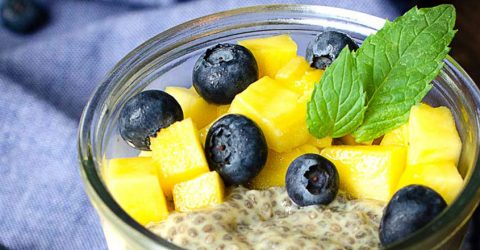 Pudín de mango y chía