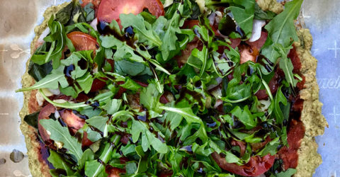 Arugula, Pear, and Balsamic Pizza With Almond Crust