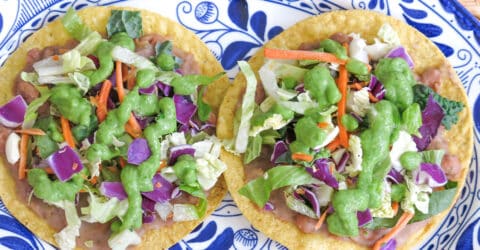 Pinto Bean Tostadas With Avocado Salsa