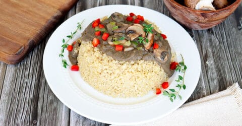 Quinoa Timbale with Mushroom Sauce