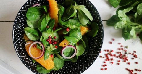 Lamb’s Lettuce with Oranges & Pink Peppercorns