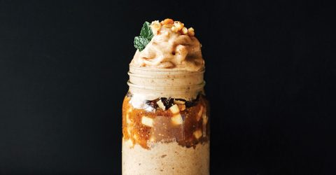 Raw Apple-Cinnamon Breakfast Parfait With Cinnamon Soft-Serve