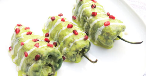 Stuffed Poblano Pepper Christmas Trees