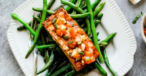 Tofu Steaks With Apricot Mint Compote